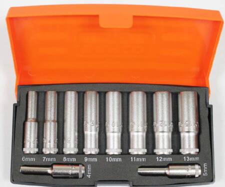 Toppesæt 1/4" lange toppe 4-13 mm