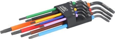 Torx -nøglesæt farvede - 9 dele
