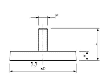 Gummibelagt magnet udv.gev. ø88mm 855