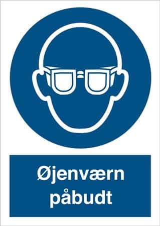 Skilt øjenværn påbudt refle. alu 297x210