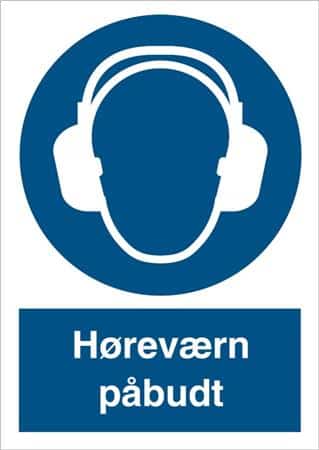 Skilt høreværn påbudt refle. alu 297x210