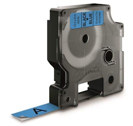 Dymotape d1 12mmx7m sort/blå