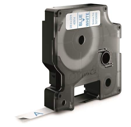 Dymotape d1 9mmx7m blå/hvid