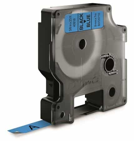 Dymotape d1 9mmx7m sort/blå
