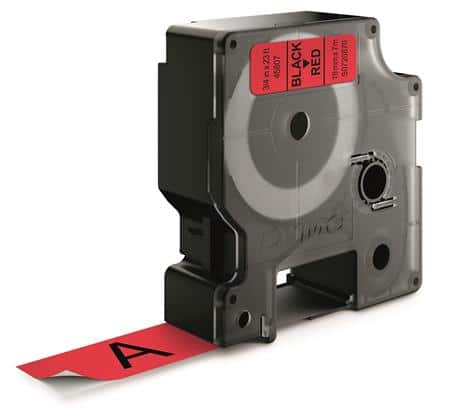 Dymotape d1 19mmx7m sort/rød