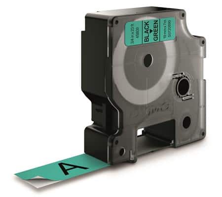 Dymotape d1 19mmx7m sort/grøn
