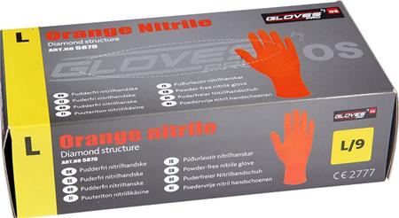 Handske nitril pf orange s.7
