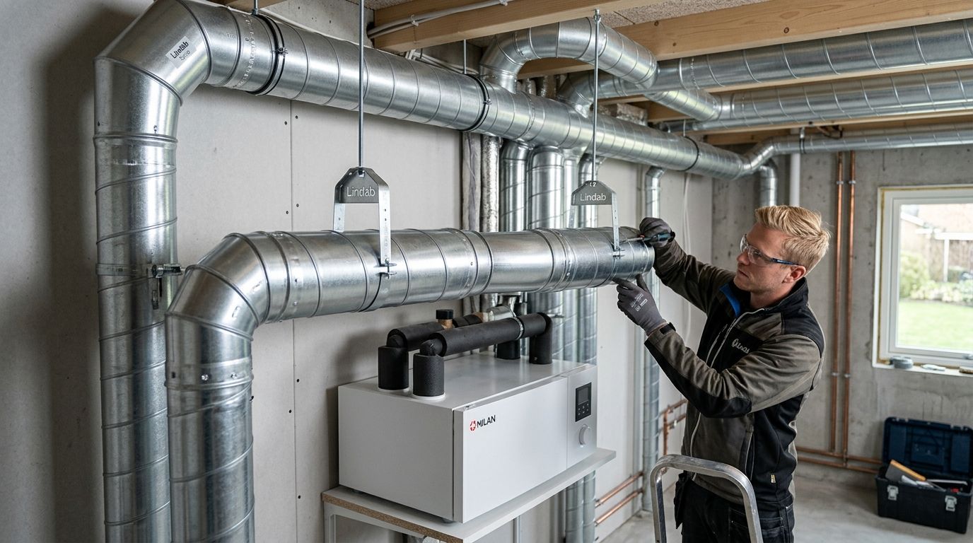 Lindab ventilationsrør og -hætter til boligventilation