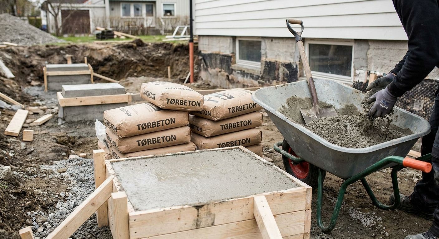 Sådan bruger du tørbeton til støbning af sokkel
