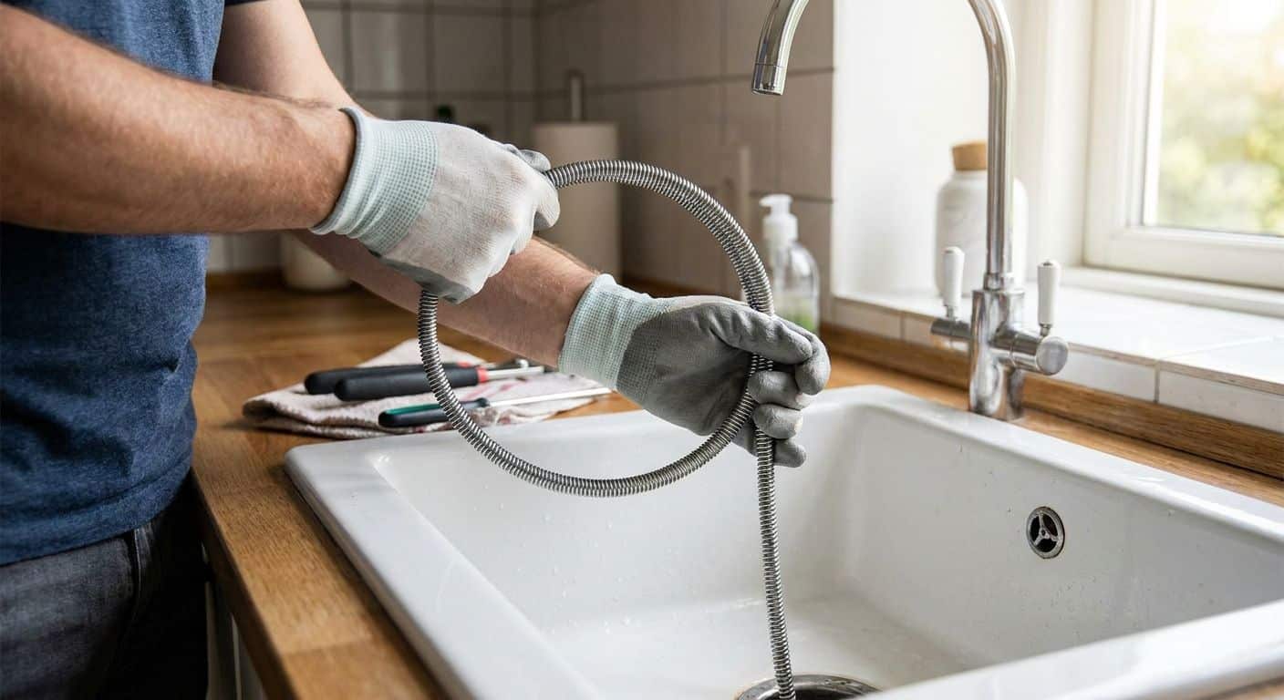Sådan renser du tilstoppede afløb med rensebånd